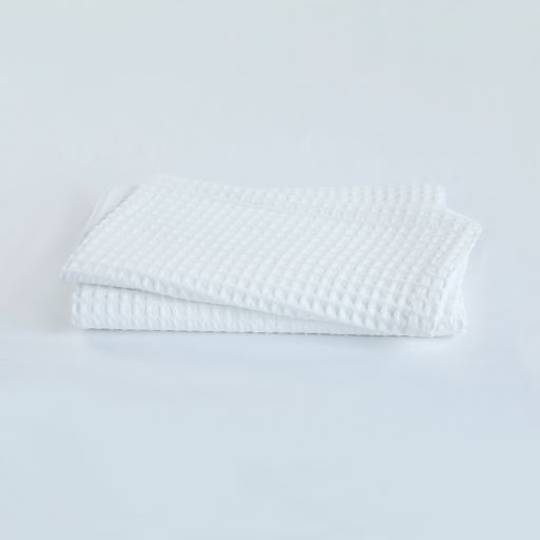 MM Linen - Wanaka Waffle Blanket/Throw - Snow